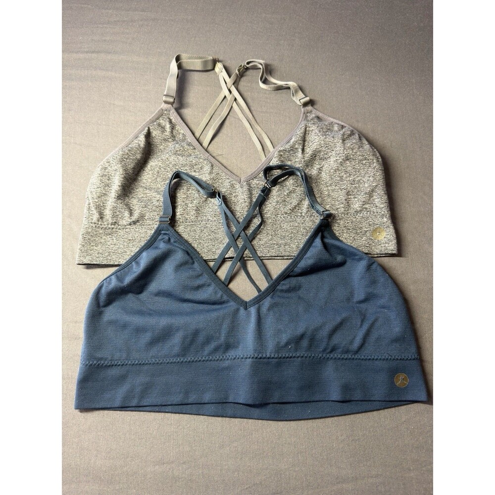 2 Pack Women’s Danskin Sports Bras Medium 1-Blue, 1-Gray